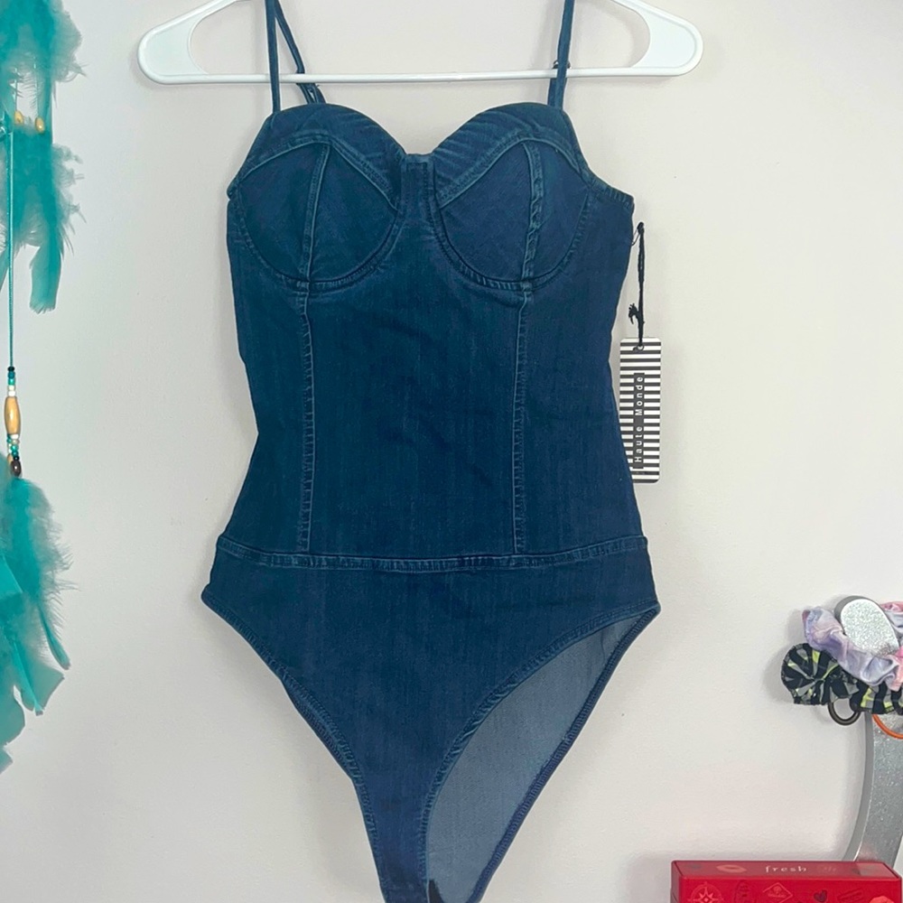 Haute Monde Denim Bodysuit